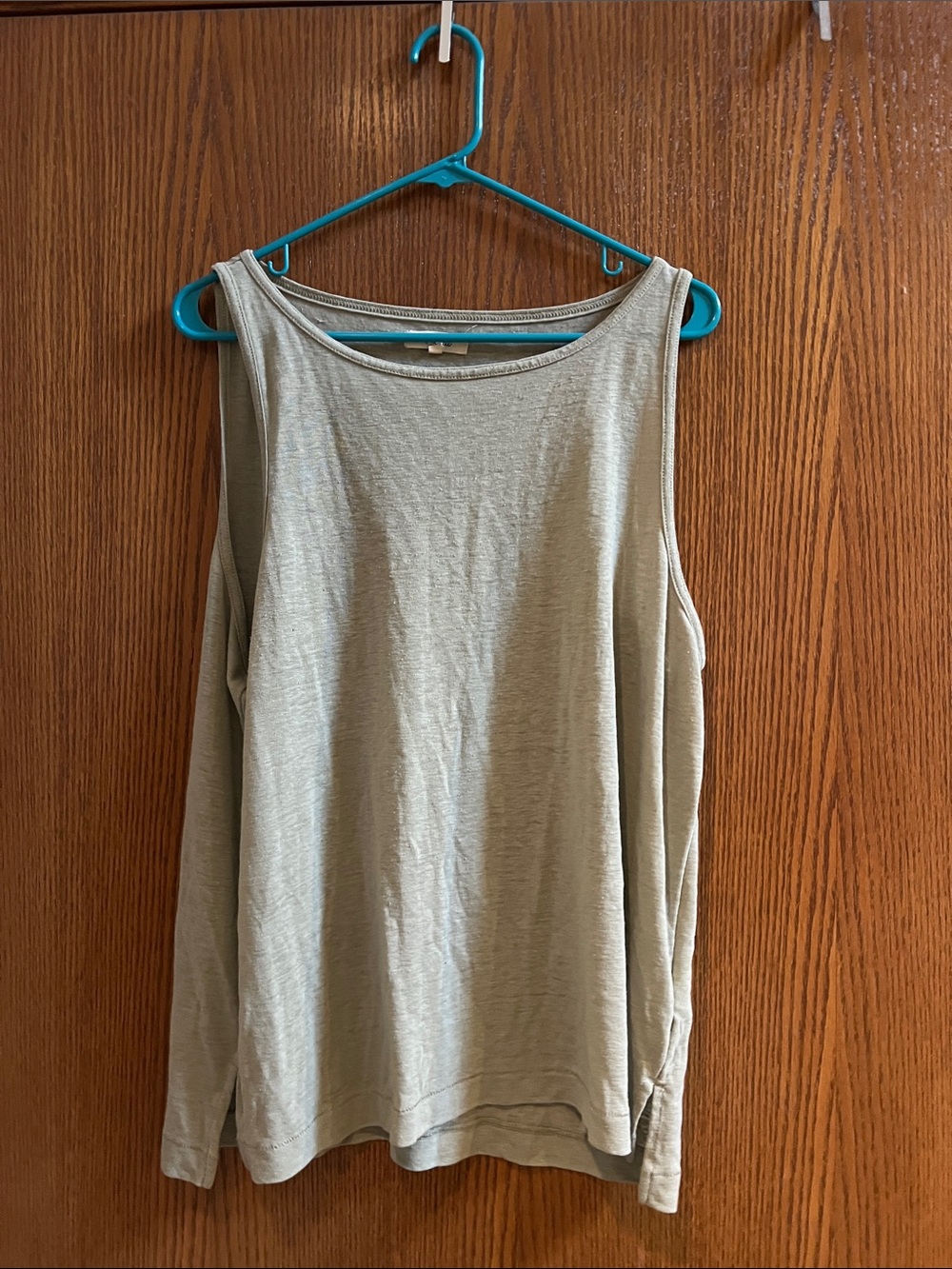 Madewell Sage Green Cold-Shoulder Tank Top